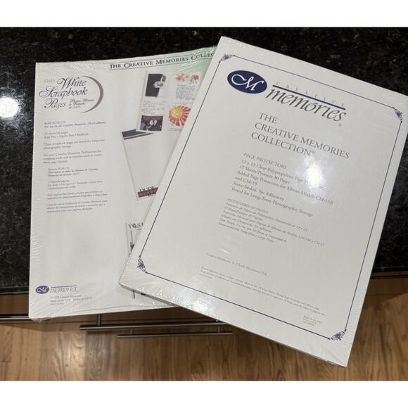 Creative Memories White Refill Pages 12x15 15 Sheets 30 Pgs W/protectors - Picture 1 of 2